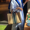 Women New Luxury Handbags Vintage Striped Tote Bag BENNYS 