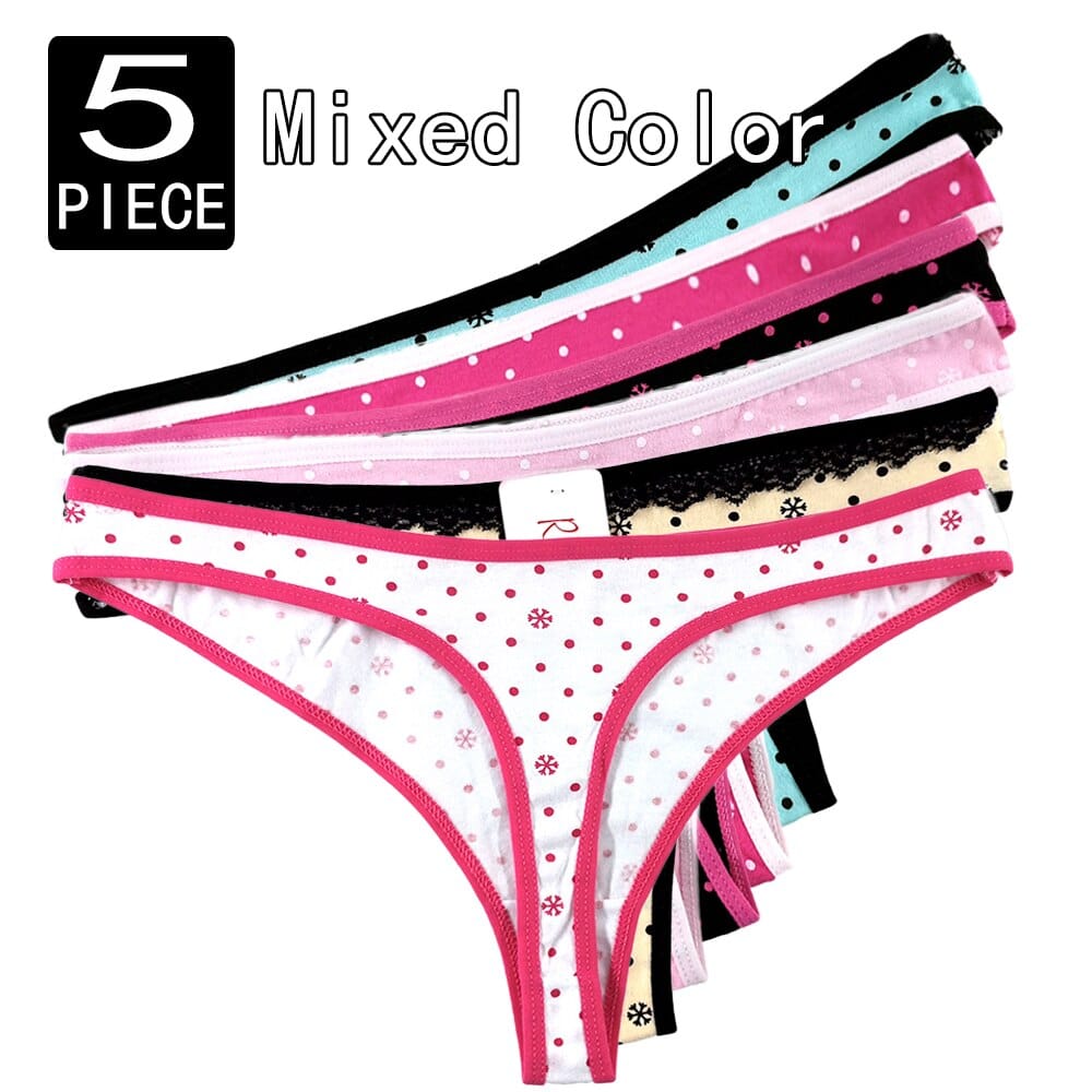 3pcs/5pcs Sexy Lingerie Women's Cotton G-string Thong Panties