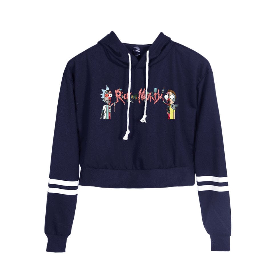 Women Printed High-waisted Navel Sportswear Hooded Sweater BENNYS 