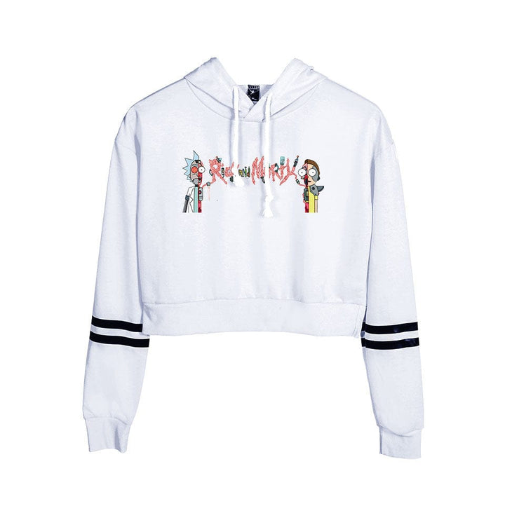 Women Printed High-waisted Navel Sportswear Hooded Sweater BENNYS 