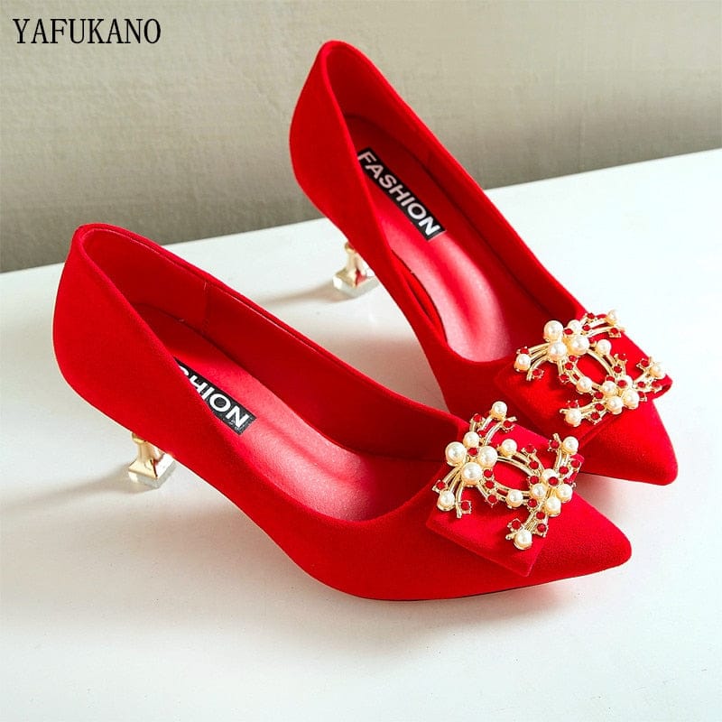 Women Pumps Fashion Ladies Rhinestone High Heels Shoes BENNYS 