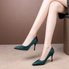 Women Pumps Green Pointed Toe High Heels Shoes BENNYS 