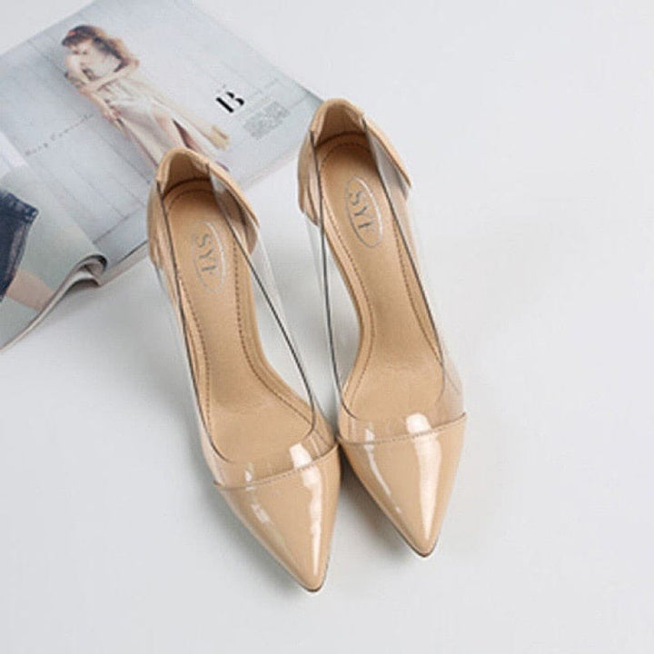 Women Pumps PVC Transparent High Heels Sexy Pointed Toe Shoes BENNYS 