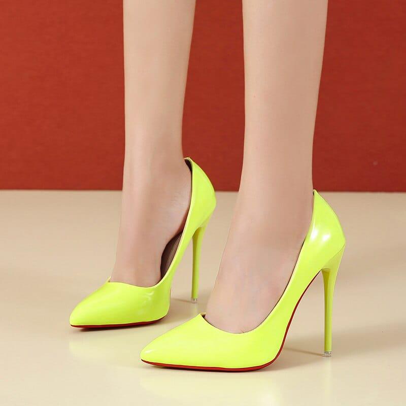 Women Red Sole High Heels Pointed Toe 12cm Pumps BENNYS 