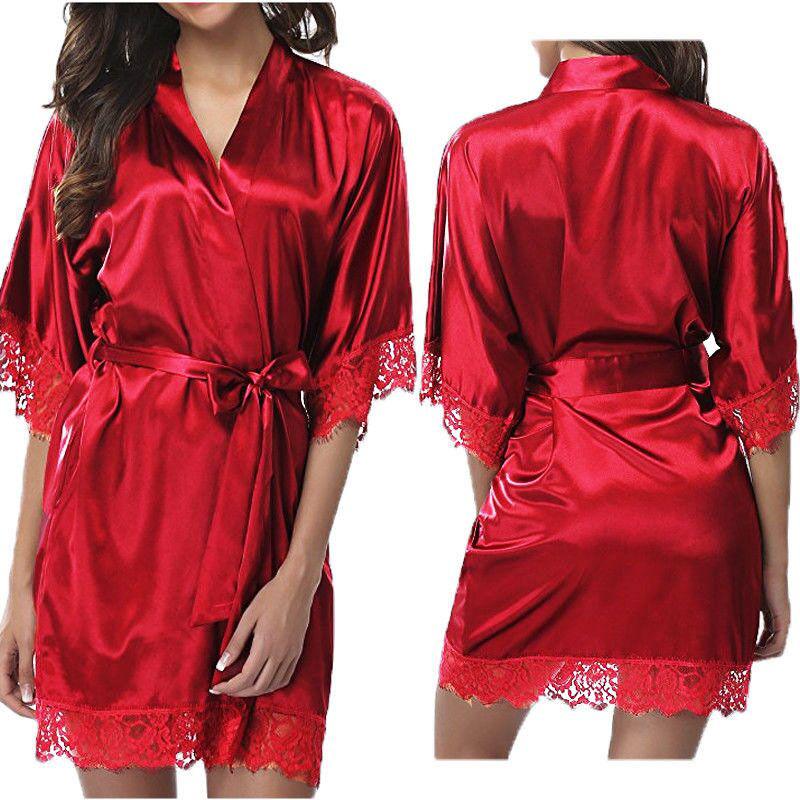 Women Robe Kimono Robe Silk Silk Robe Satin Silk Dressing Gown S-2XL BENNYS 