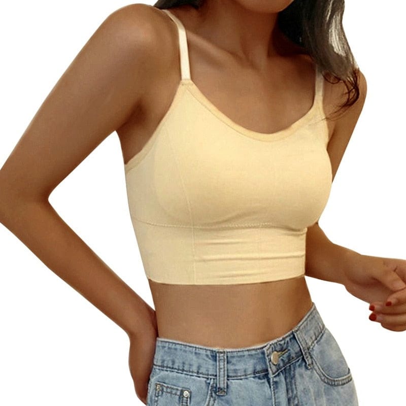 Chic Sexy Athletic Cropped Bra Top Deep-V Twisted Stringed Strong