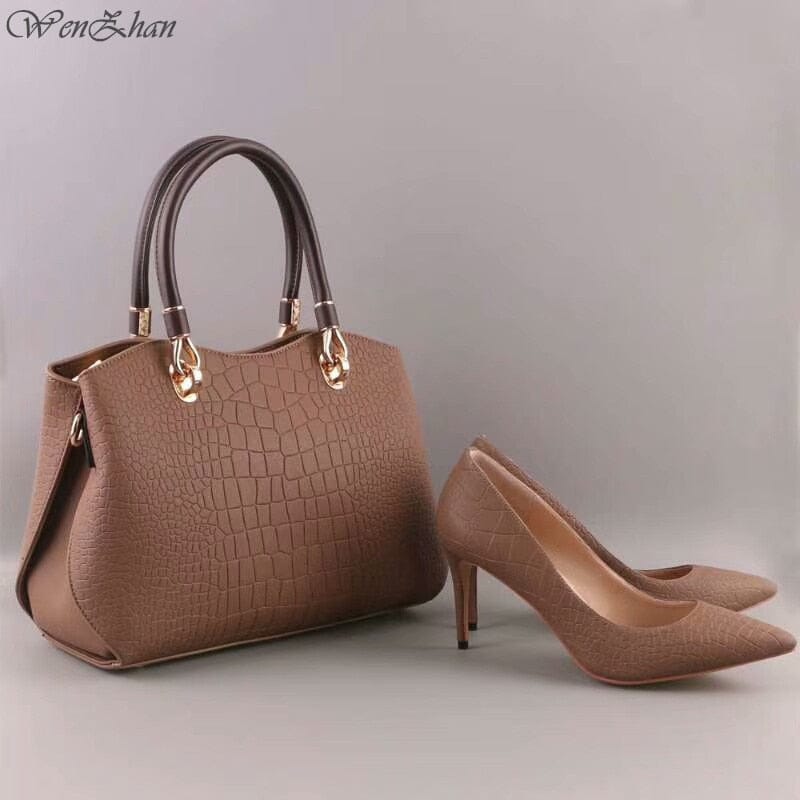 Women Sexy Pumps With Handbag Sets BENNYS 