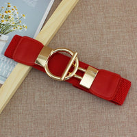 Women Simple Elastic  Band Round Buckle Belts BENNYS 