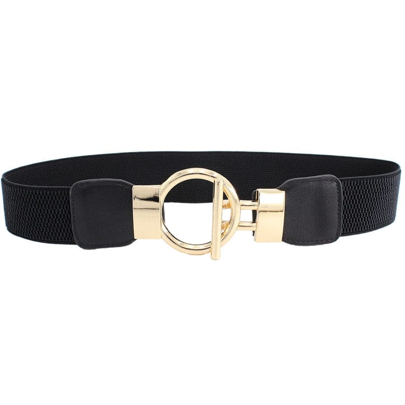 Women Simple Elastic  Band Round Buckle Belts BENNYS 