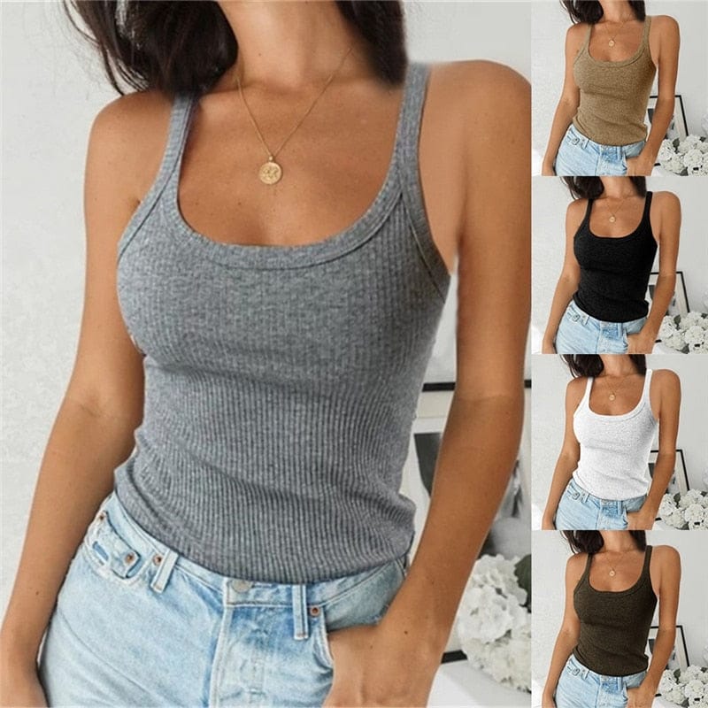 Women Sleeveless Camis U-neck Tank Tops BENNYS 