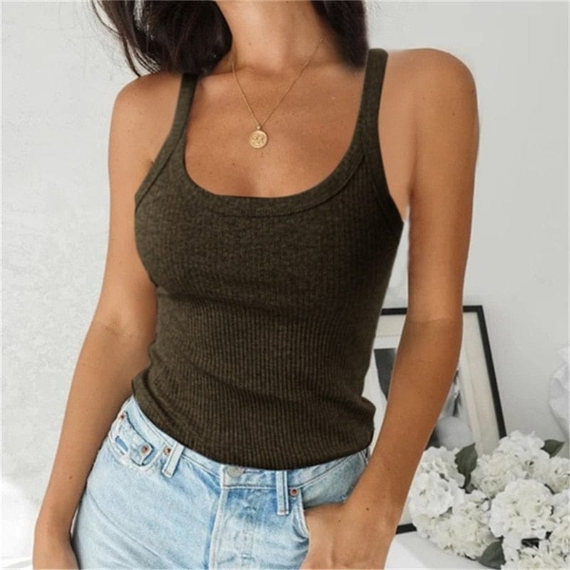 Women Sleeveless Camis U-neck Tank Tops BENNYS 