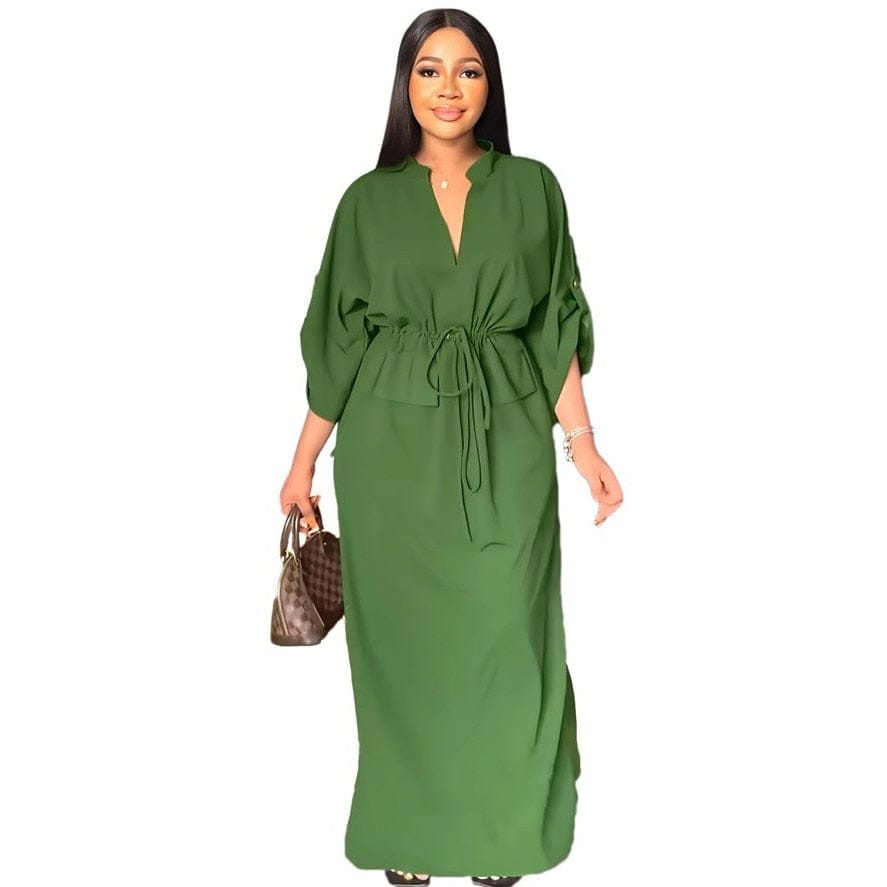 Women Solid Color Dashiki Party Dress BENNYS 