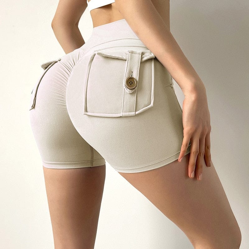 Women Sport Shorts Pockets Gym Workout Push Up Biker Shorts BENNYS 