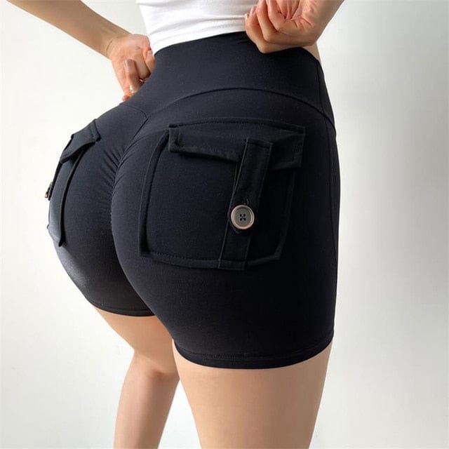 Women Sport Shorts Pockets Gym Workout Push Up Biker Shorts BENNYS 