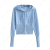 Women Spring Casual Zipper Sweater Hoodie Set BENNYS 