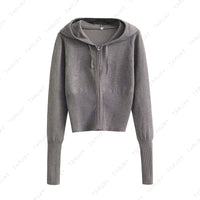 Women Spring Casual Zipper Sweater Hoodie Set BENNYS 