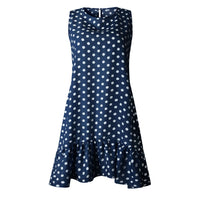 Women Summer Dress Fashion Polka Dot Sleeveless Beach Mini Dress BENNYS 