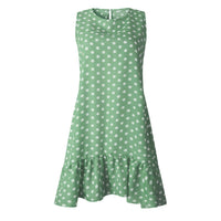 Women Summer Dress Fashion Polka Dot Sleeveless Beach Mini Dress BENNYS 