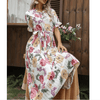 Women Summer Elegant Floral Pleated Dresses BENNYS 