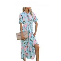 Women Summer Elegant Floral Pleated Dresses BENNYS 