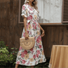 Women Summer Elegant Floral Pleated Dresses BENNYS 