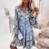 Women Summer New Casual Long Sleeve V-Neck Beach Sundress BENNYS 