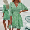 Women Summer New Casual Long Sleeve V-Neck Beach Sundress BENNYS 