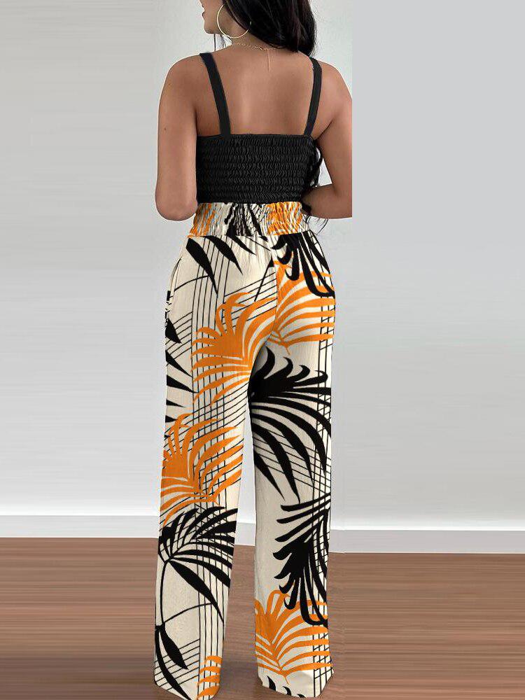 Women Summer Print Tank Suit Tops And Long Pants Matching Set BENNYS 