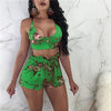 Women Summer Two Piece Set Floral Sleeveless Crop Top And Shorts BENNYS 