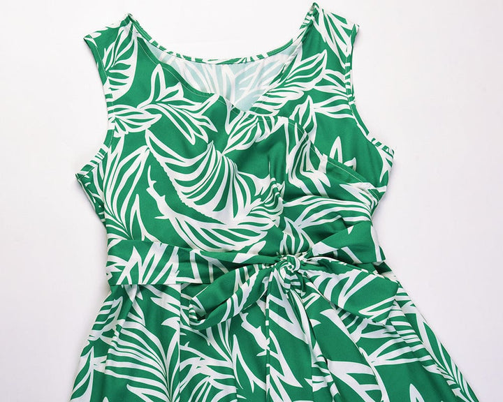 Women Vintage Casual V Neck A line Summer Elegant Floral Party Swing Dress BENNYS 