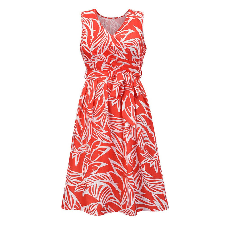 Women Vintage Casual V Neck A line Summer Elegant Floral Party Swing Dress BENNYS 