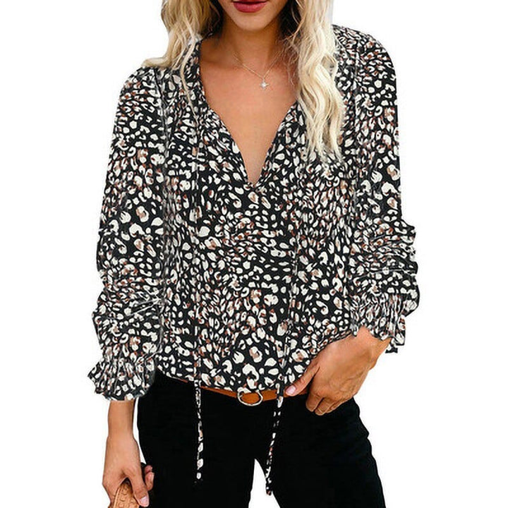 Women Vintage Floral Print Blouse Fashion V Neck Long Sleeve Chic Blouses BENNYS 