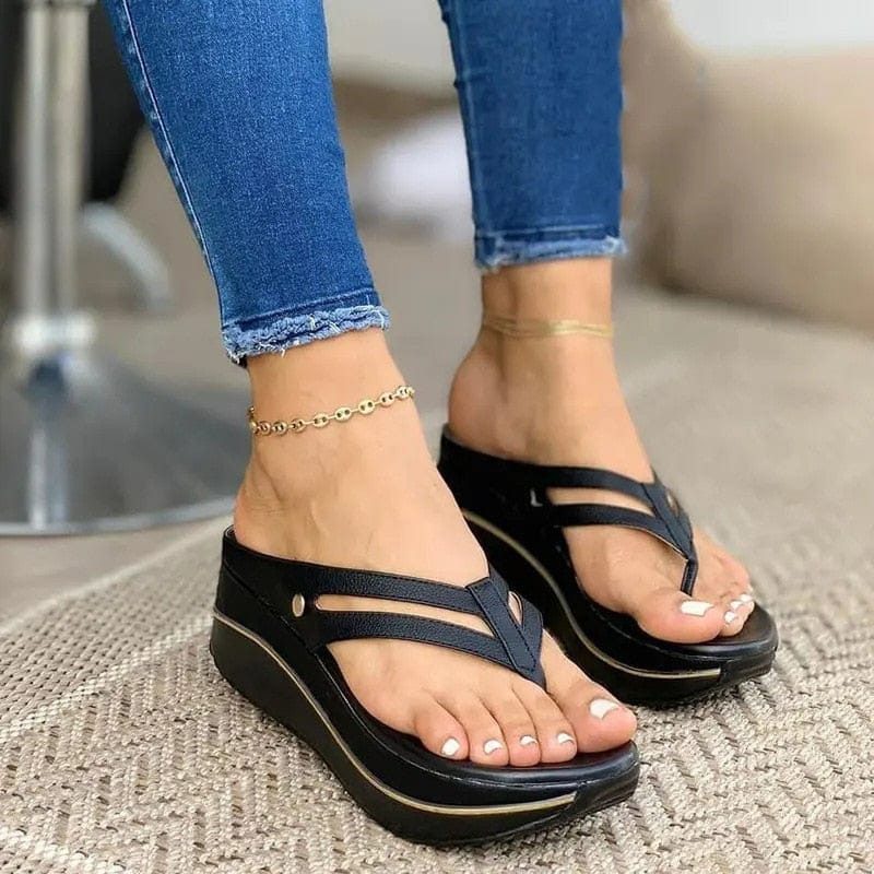 Women Wedges Slip Flip Flops Beach Sandals BENNYS 