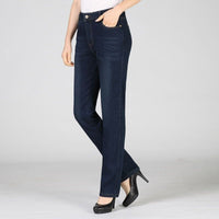 Women Winter Jeans Pants Dark Blue Denim Trousers BENNYS 