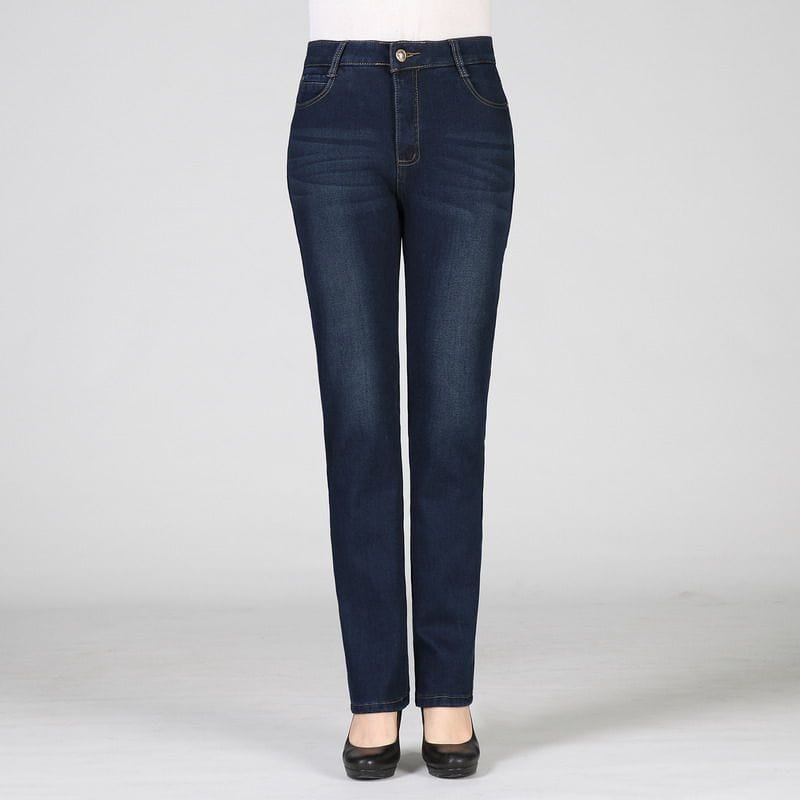 Women Winter Jeans Pants Dark Blue Denim Trousers BENNYS 