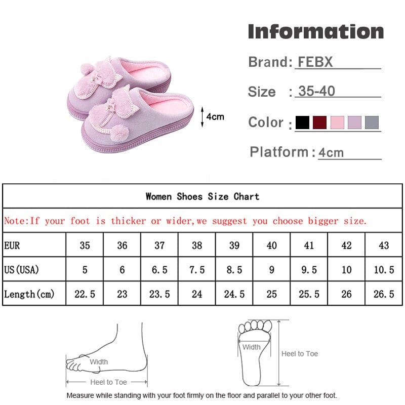 Women Winter Warm Plush Slippers BENNYS 