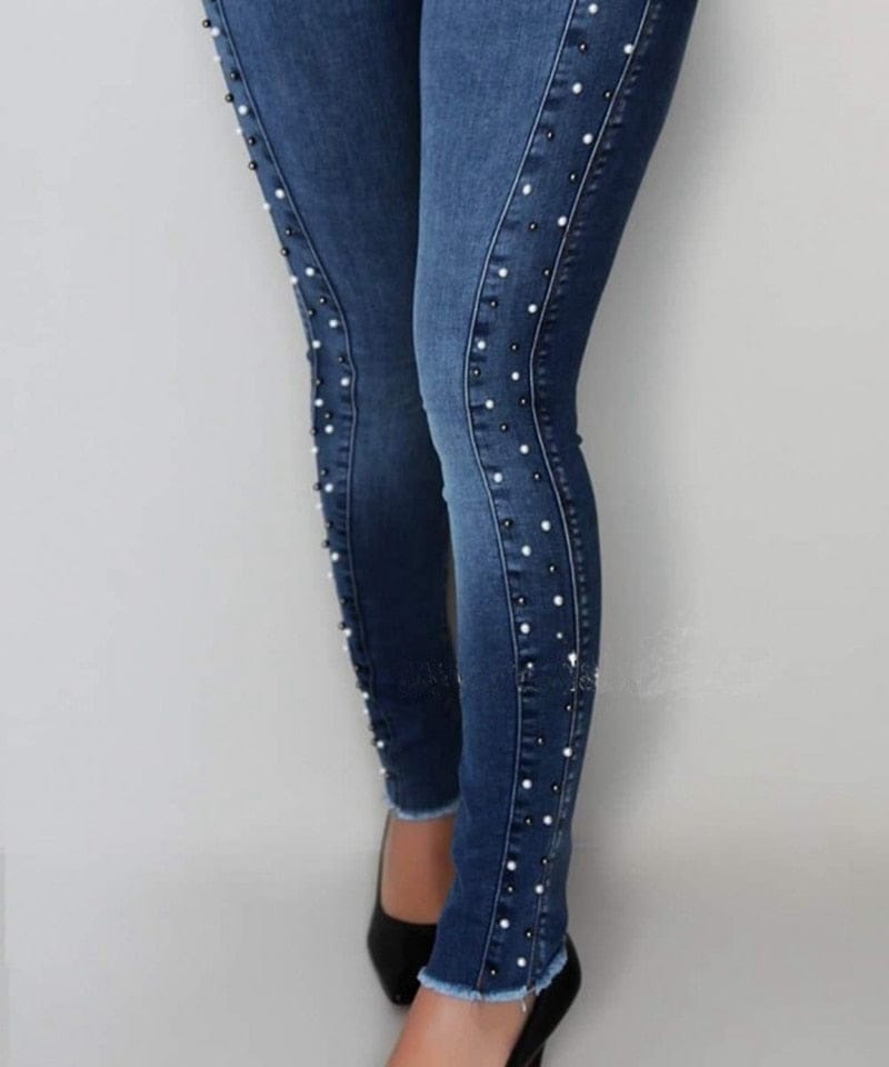 Women high waist jeans Slim Skinny Elastic Denim jeans pants mom Jeans –  Bennys Beauty World
