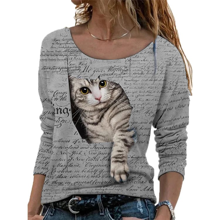 Women's Animal Pattern Long Sleeve T-shirt Women's Undercoat BENNYS 