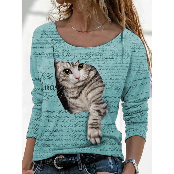 Women's Animal Pattern Long Sleeve T-shirt Women's Undercoat BENNYS 