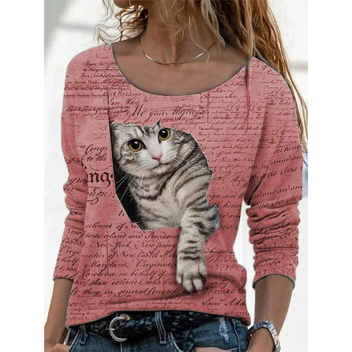 Women's Animal Pattern Long Sleeve T-shirt Women's Undercoat BENNYS 