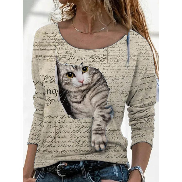 Women's Animal Pattern Long Sleeve T-shirt Women's Undercoat BENNYS 