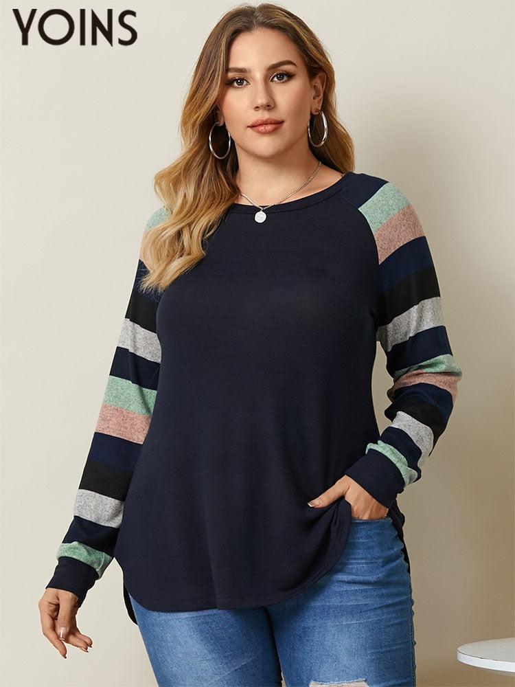 Women's Blouses Casual Long Sleeve Patchwork Tops BENNYS 