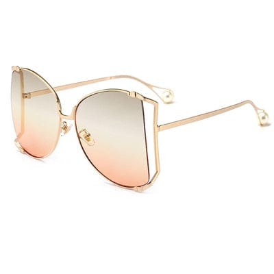Women's Brand Designer Half Frame Female Oversized Sun Glasses BENNYS 