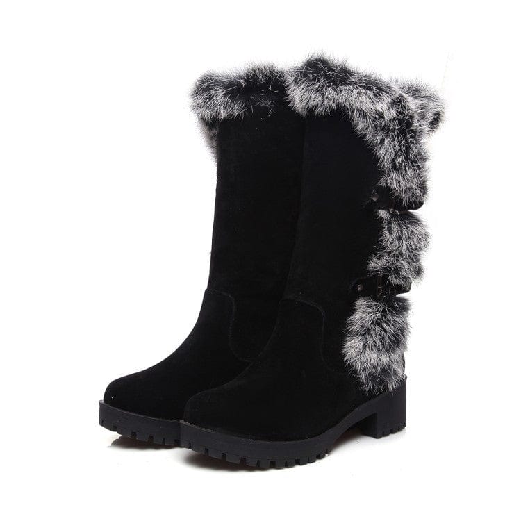 Women's Casual Frosted Medium Fur Boots BENNYS 