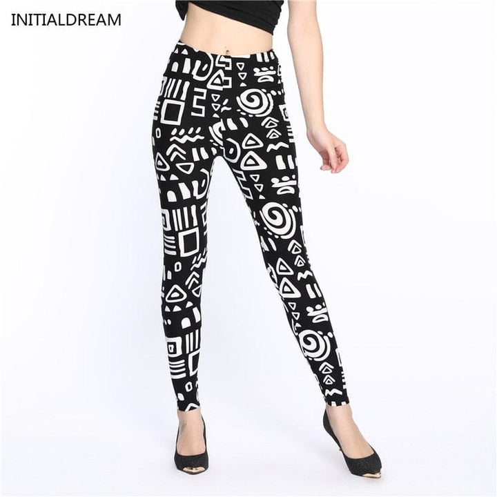 Women's Dragonfly Printed Leggings High Waist Casual Pants BENNYS 