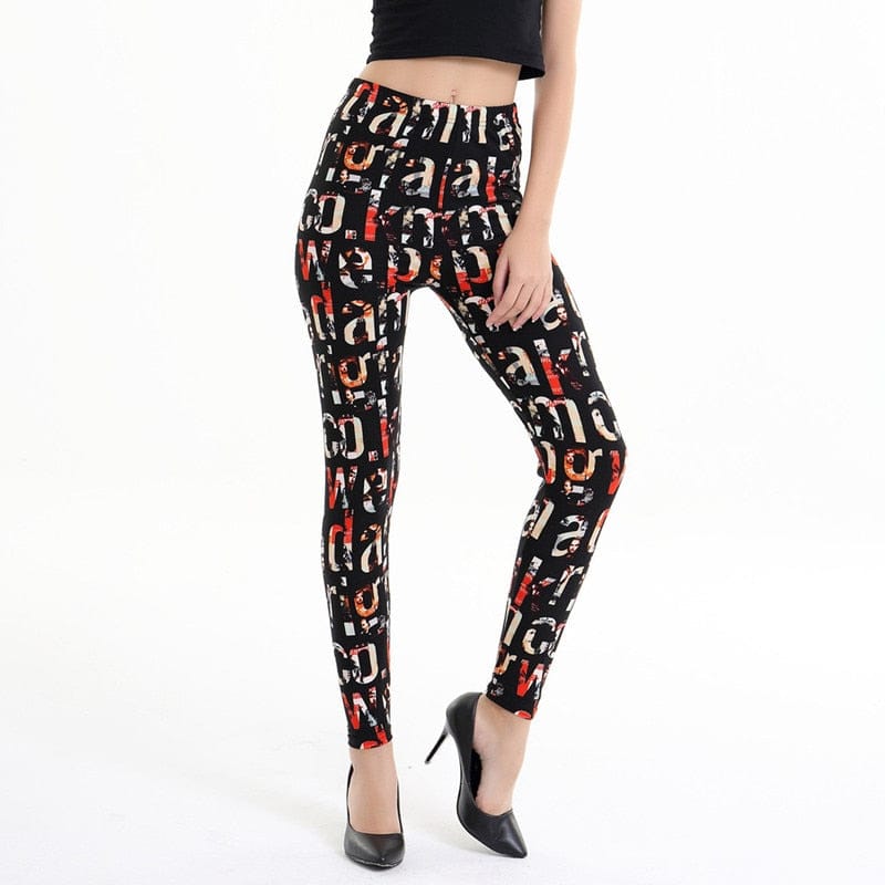 Women's Dragonfly Printed Leggings High Waist Casual Pants BENNYS 