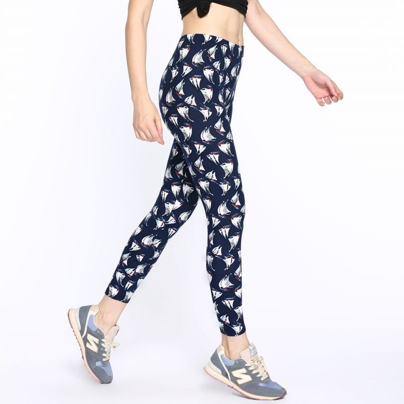 Women's Dragonfly Printed Leggings High Waist Casual Pants BENNYS 