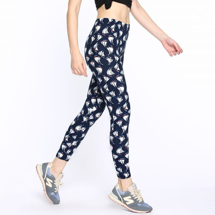 Women's Dragonfly Printed Leggings High Waist Casual Pants BENNYS 