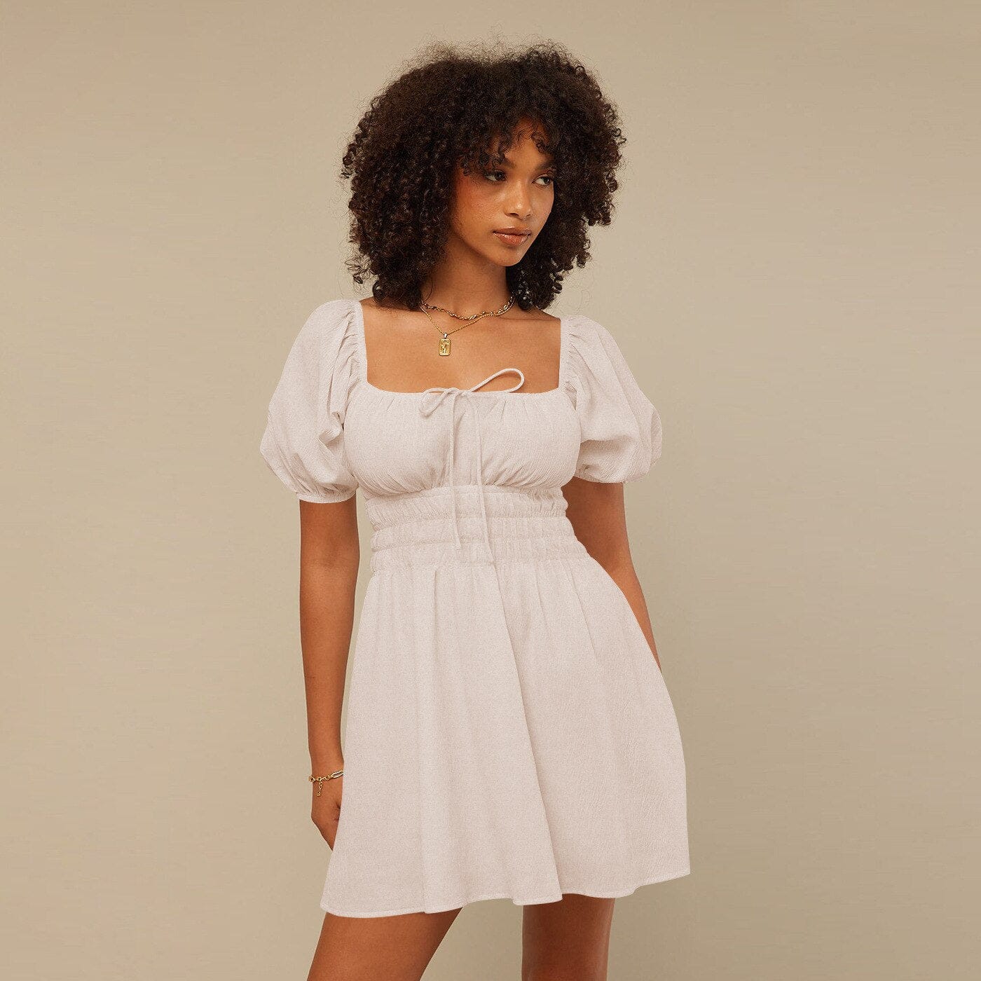 Puff sleeve 2024 a line dress