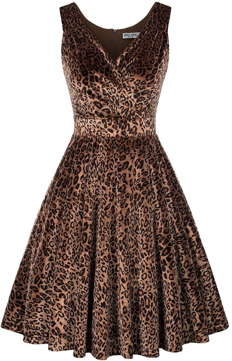 Women's Elegant Sleeveless V-Neck Vintage Summer Dress BENNYS 